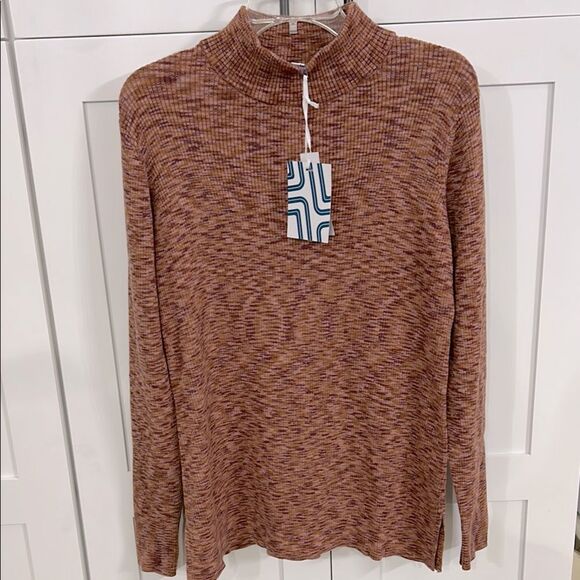 Market & Spruce Rust and Brown Turtleneck Sweater - L - NWT - Picture 1 of 5